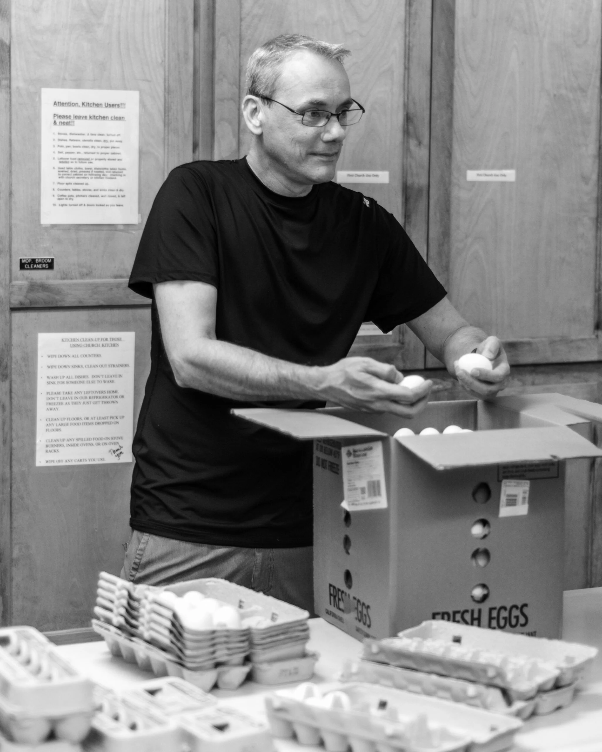 David Wharton volunteering at the HIV Food Bank