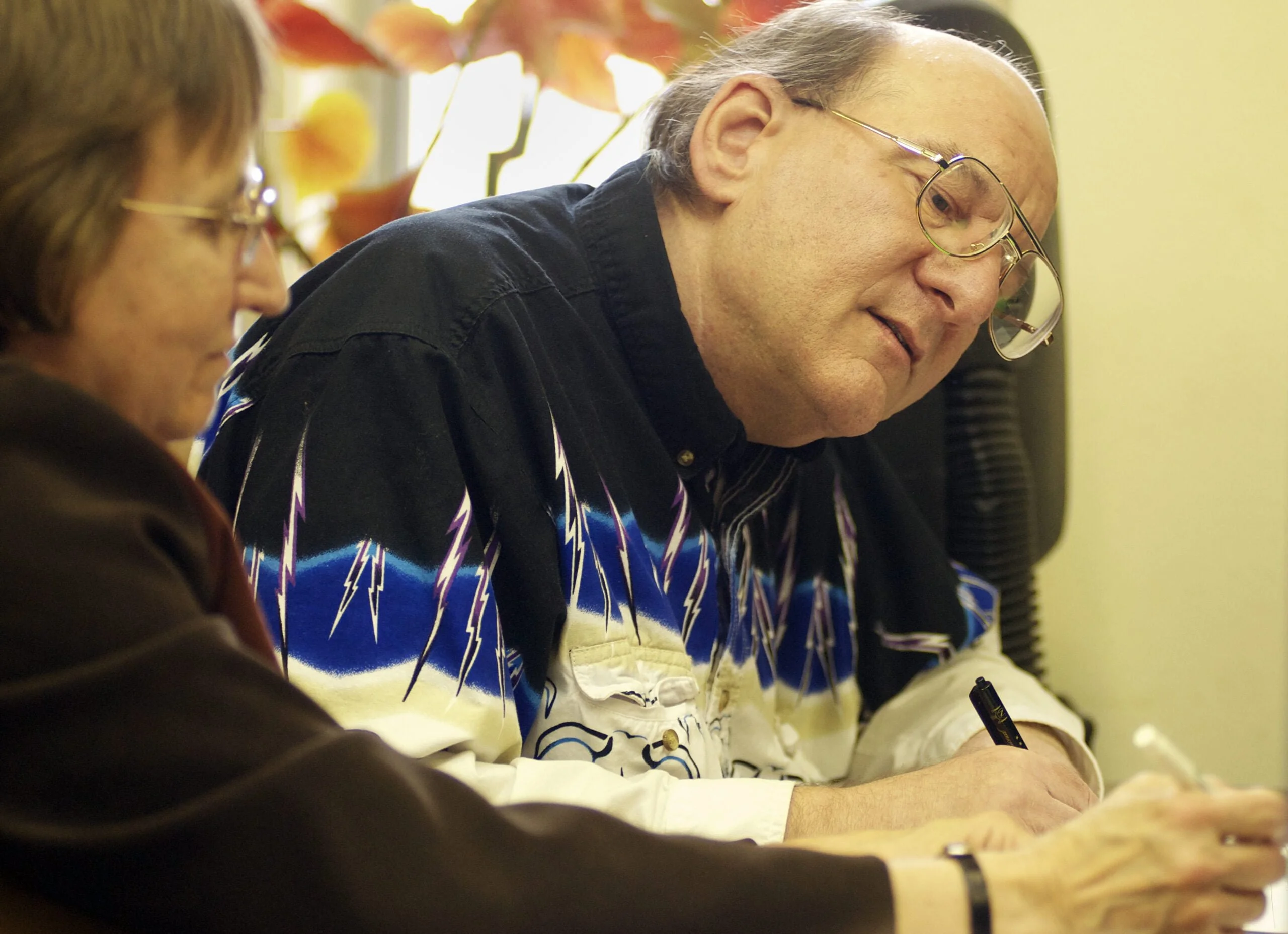 Michael Bennett at his reading class at the library.