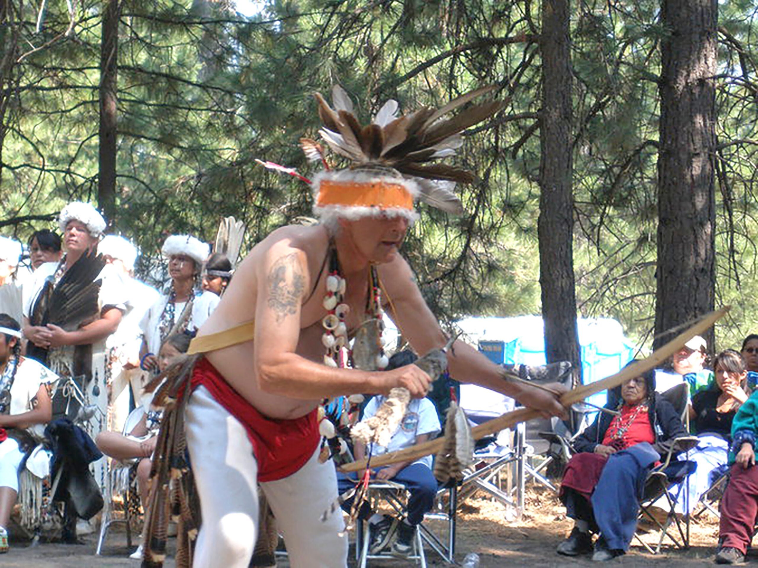 David Martinez performs a traditional dance.