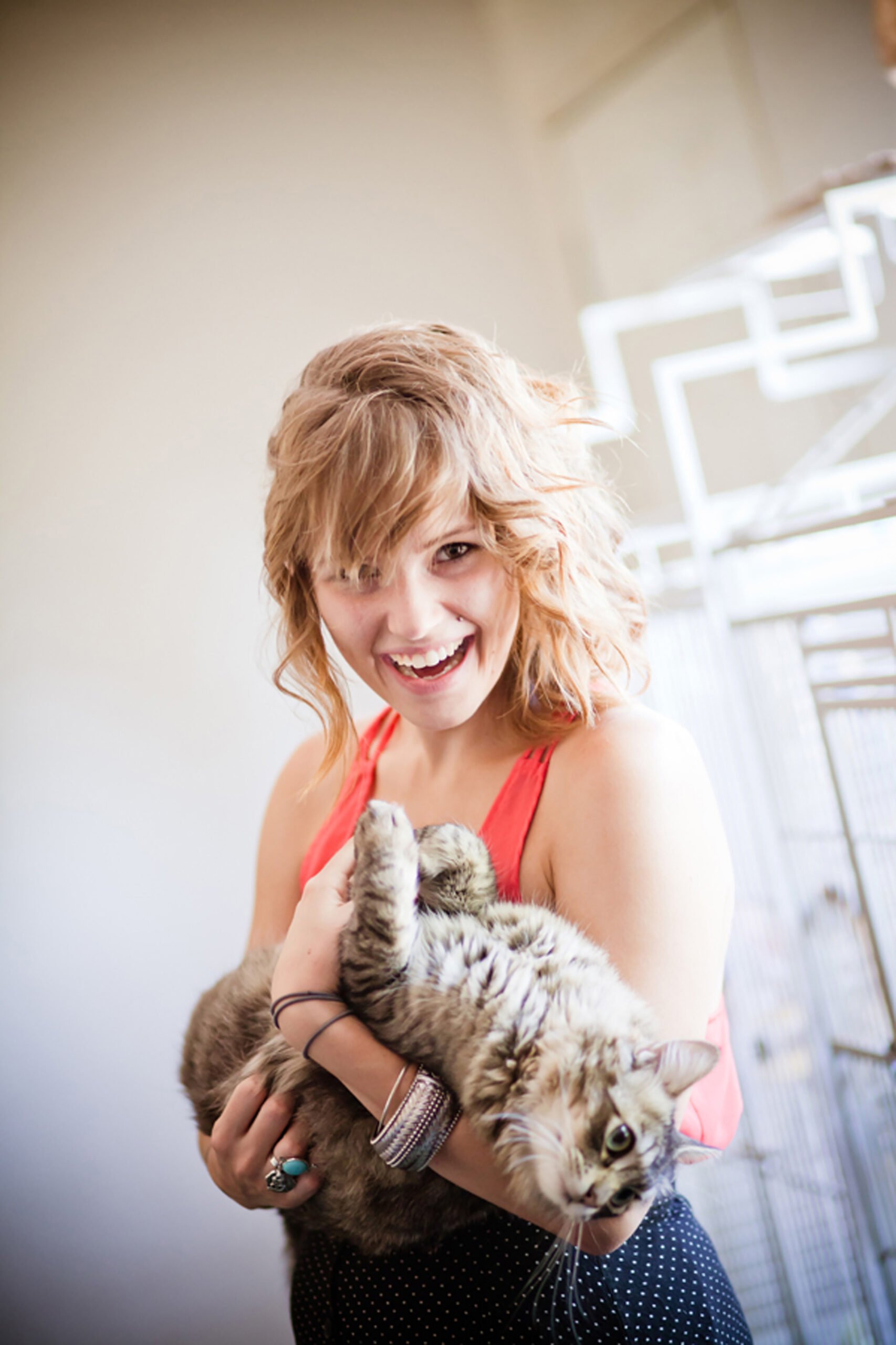 Jessica Mosher with her cat.